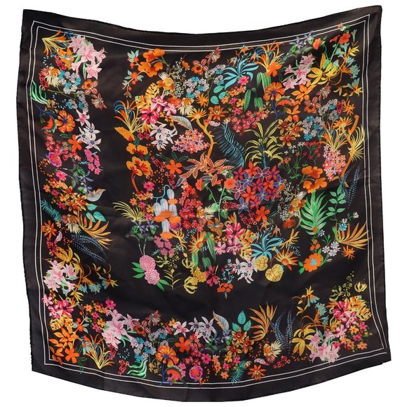 NWT Black 100% Silk Bandana - Picture 1 of 4